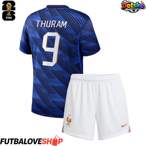 Dres Francúzsko Marcus Thuram #9 Domáci pre deti MS 2026 Krátky Rukáv (+ trenírky)